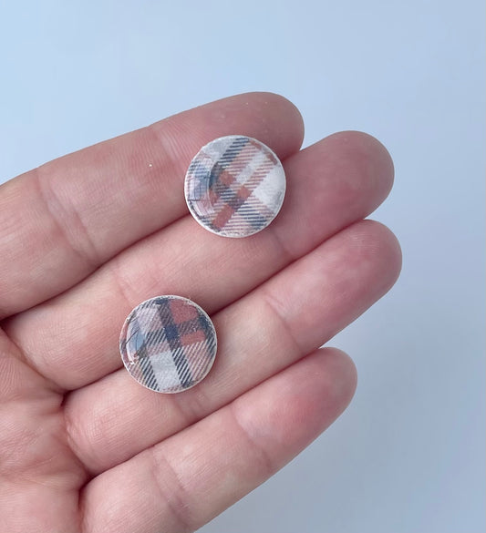Plaid Round Studs