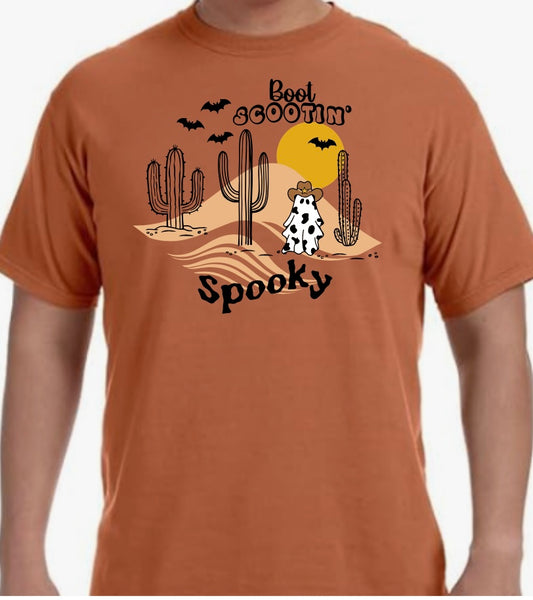 "Boot Scootin' Spooky" Short Sleeve Adult Tee