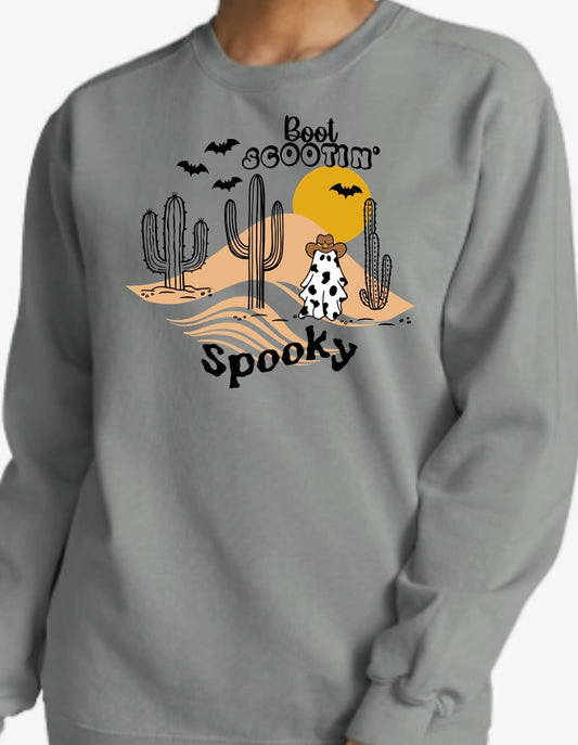 "Boot Scootin' Spooky" Adult Crew Neck Sweater