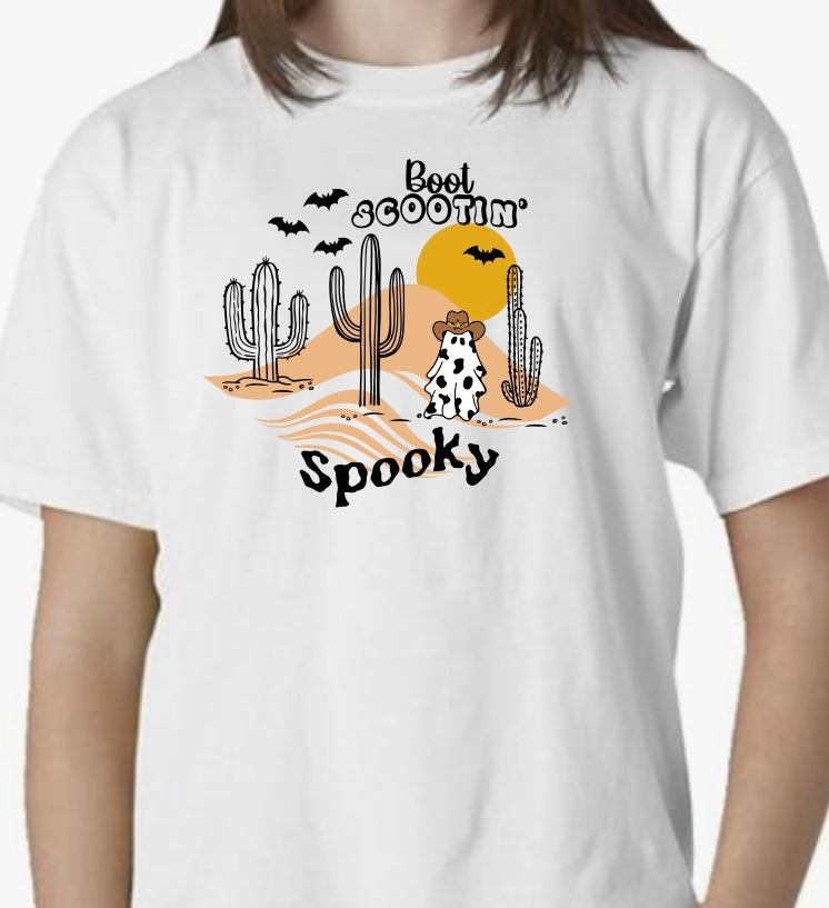 "Boot Scootin' Spooky" Short Sleeve Kids Tee