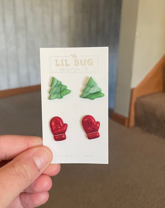 Original Tree & Mitten Stud Pack