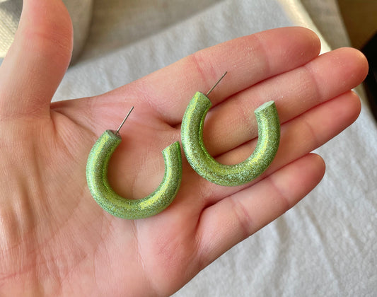 Sparkley Shamrock Hoops