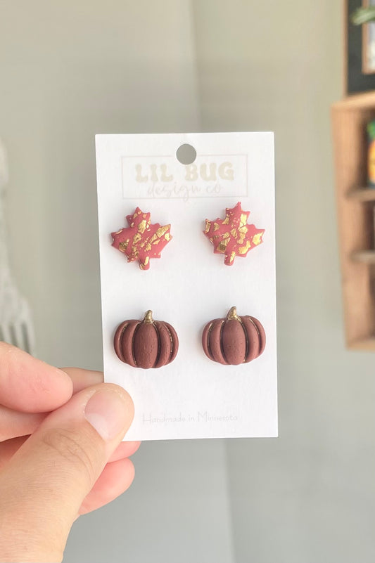 Gold Leaf/Gold Detail Pumpkin 2-pack