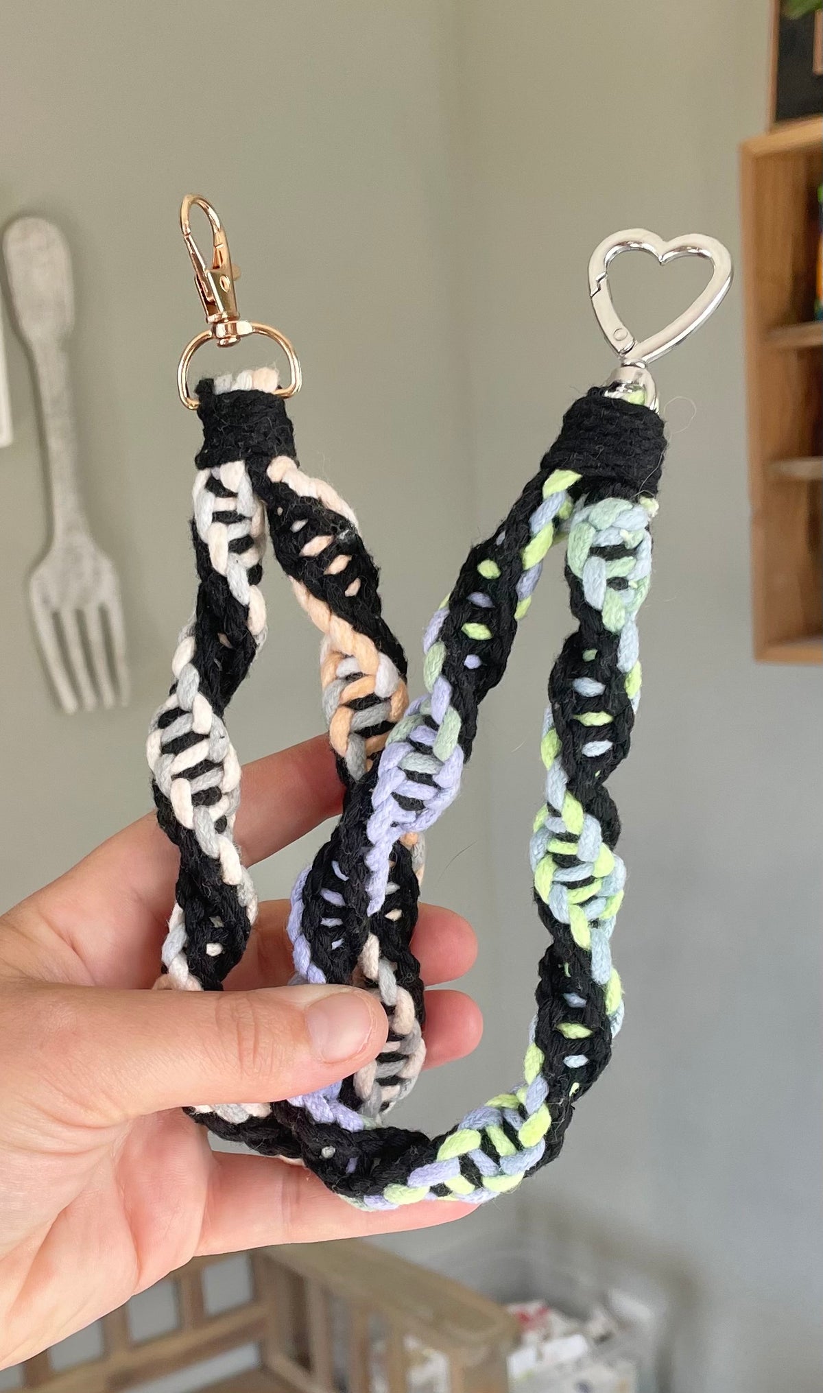 Double Spiral Knot Wristlet (w/ heart clasp)